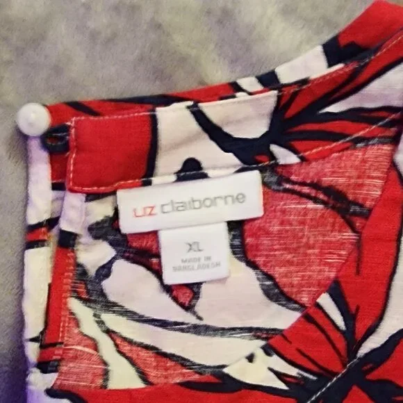 Liz Claiborne XL sleeveless linen cotton shirt - Picture 5 of 12